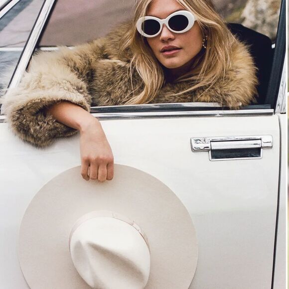 BHLDN x Lack of Color Montana Ivory Wide Brim Felt Hat Sz Medium NWT - Picture 2 of 8